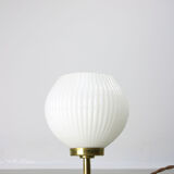 Mid-century brass & opaline table lamp