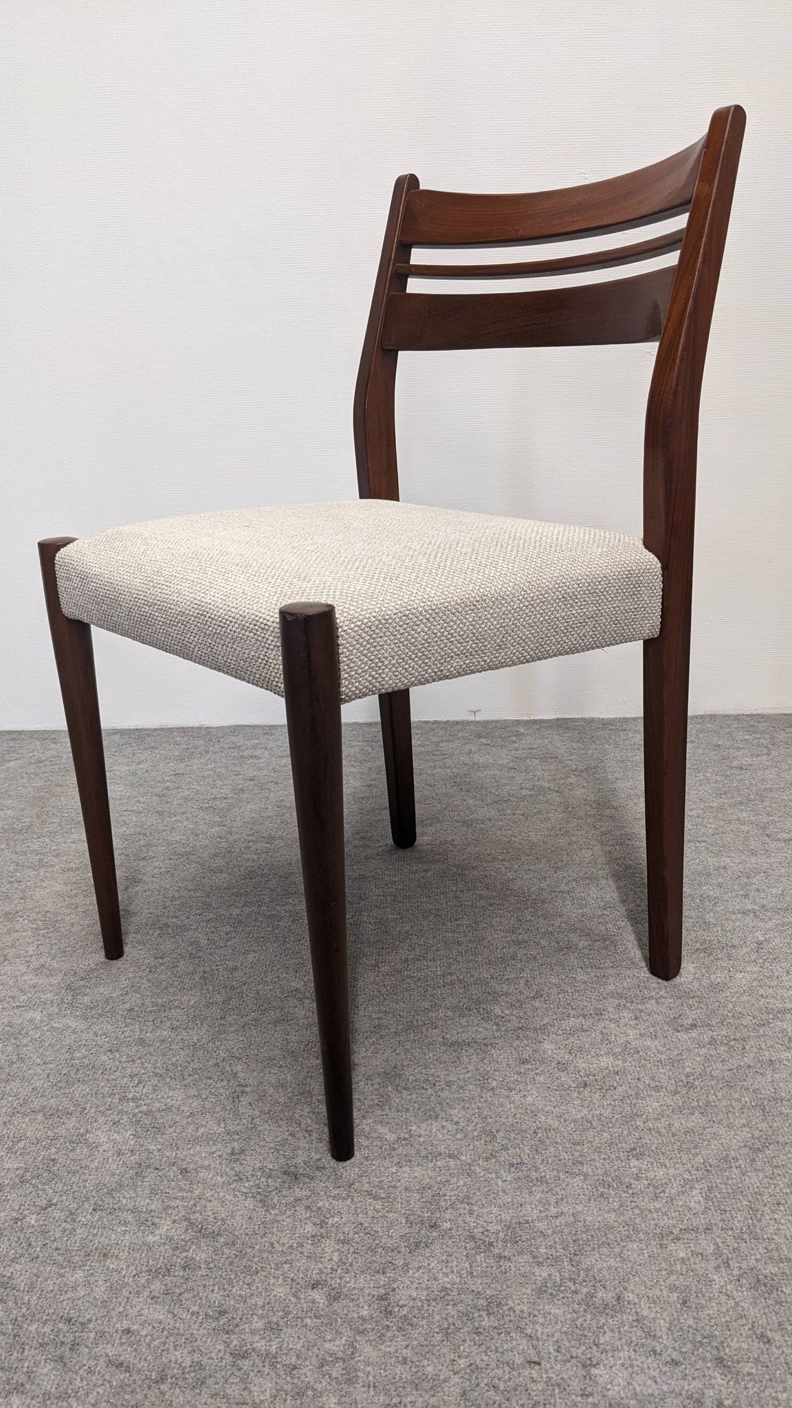 Set of 4 Scandinavian style teak chairs, France circa 1970.