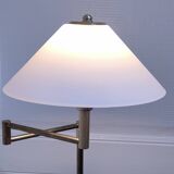 Articulated reading floor lamp in gold metal from the 90s