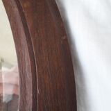 Oval wooden mirror