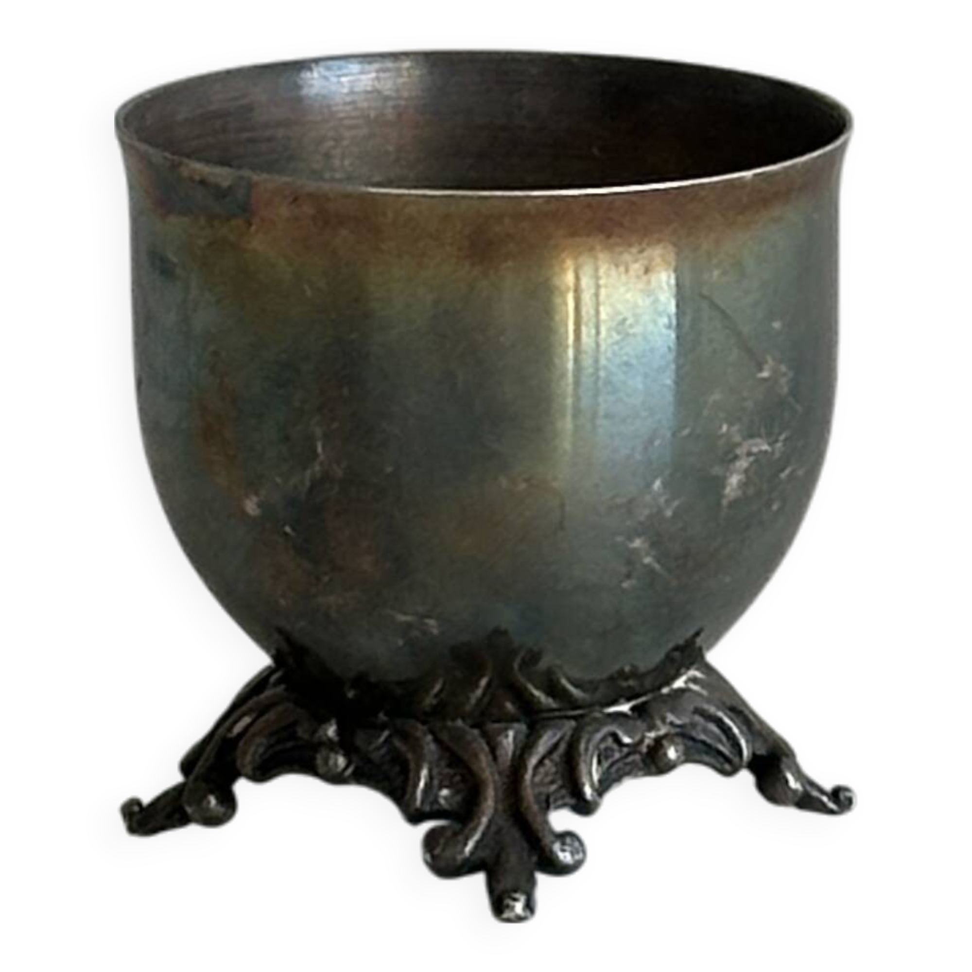 Small vintage metal egg cup