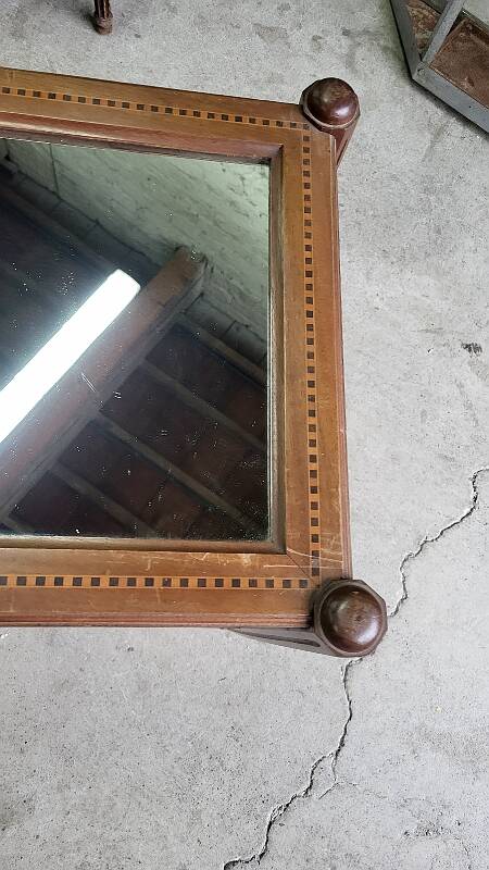 Table d'appoint ou desserte a miroir art deco en marqueterie