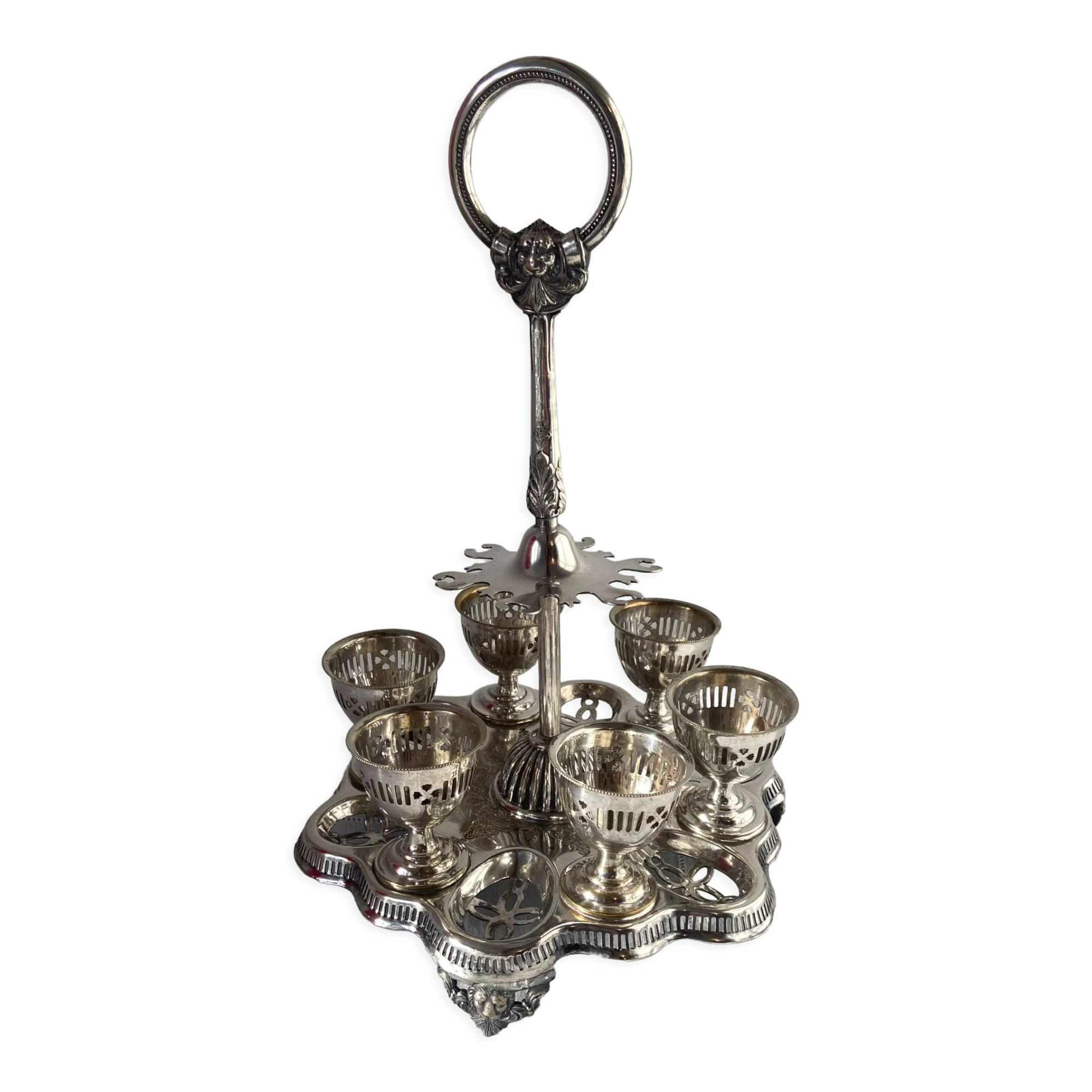 Old egg tree silver metal