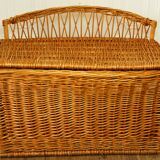 Braided wicker chest bench