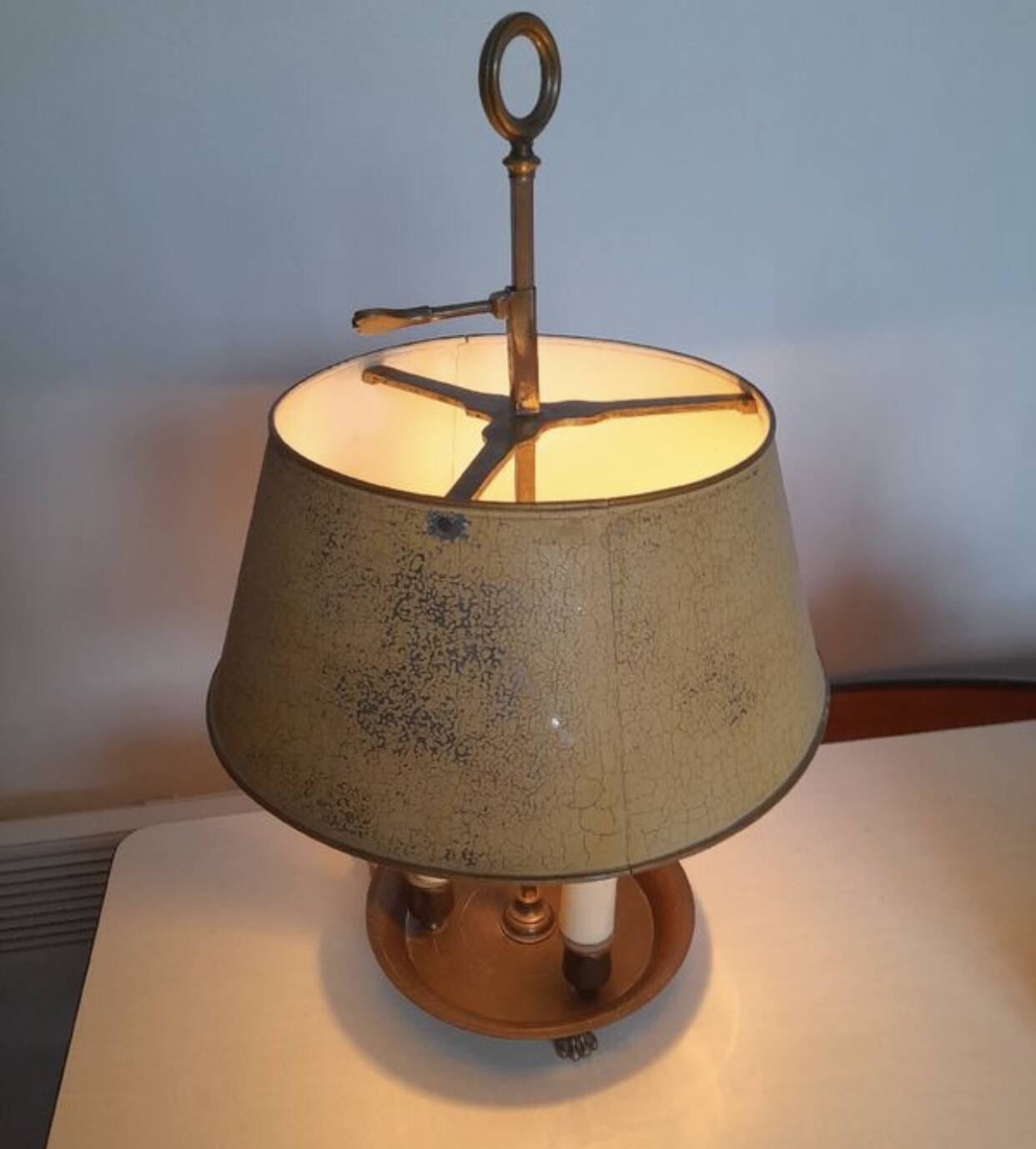 Old metal desk lamp