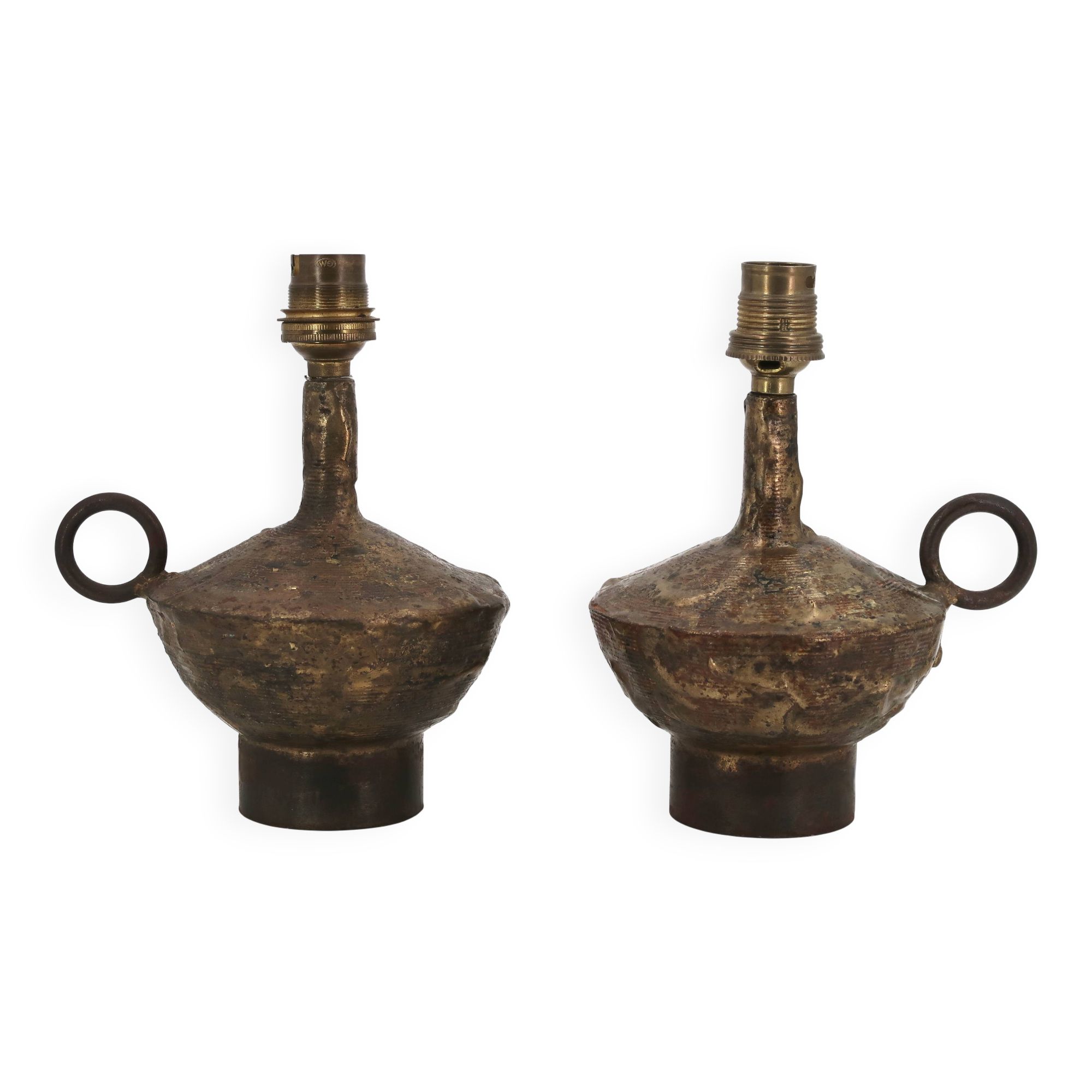 Pair of metal lamps by Max Bré, 1950s