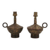 Pair of metal lamps by Max Bré, 1950s