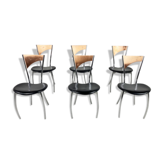 Rare dining chairs in copper by Cattelan italy, 1970s