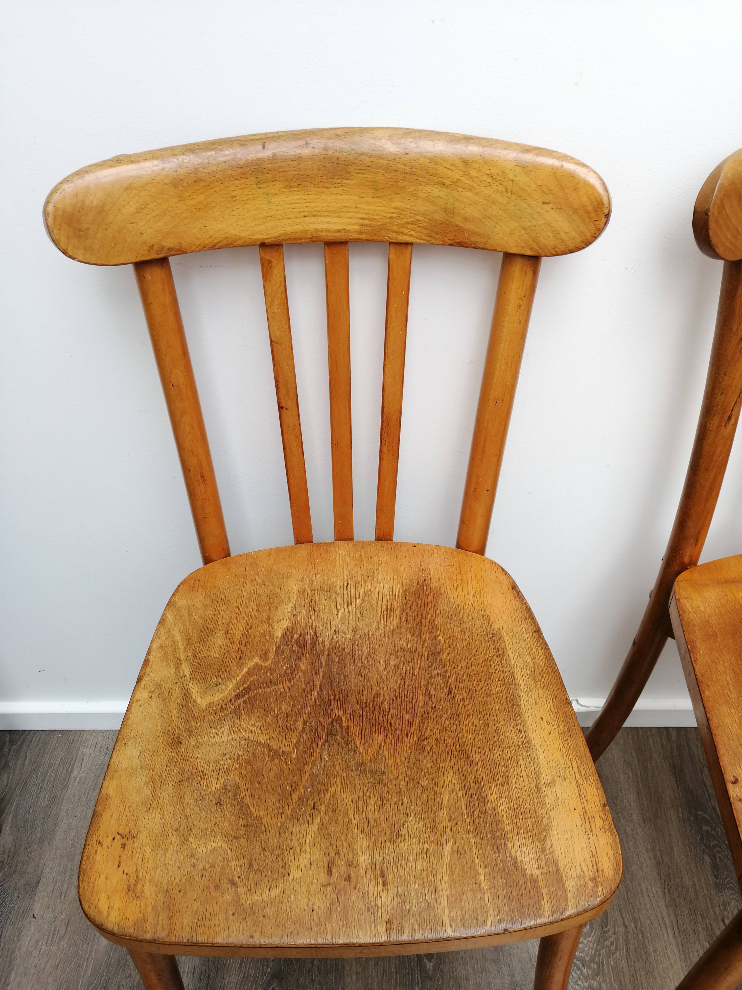 Pair of luterma monobloc bistro chairs