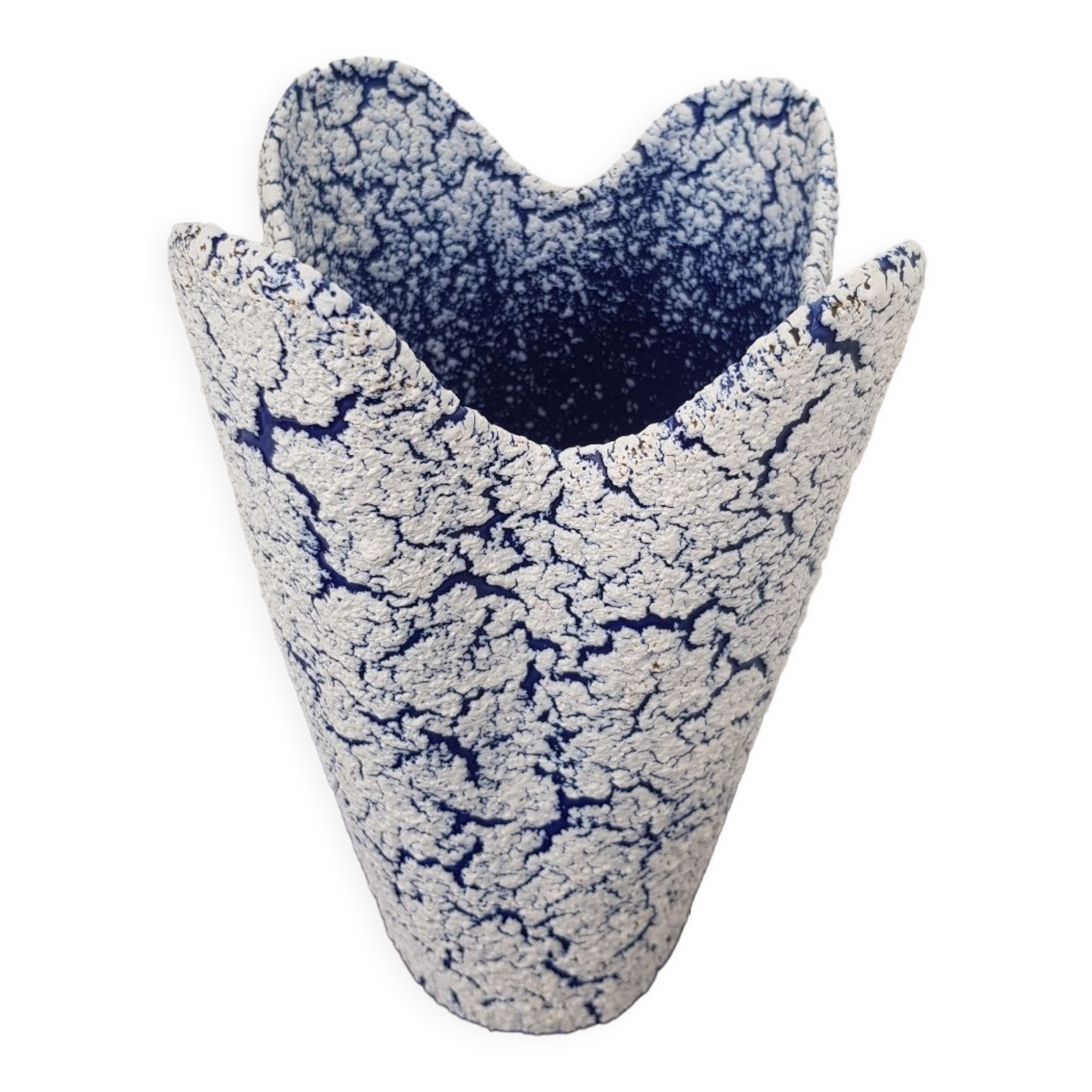 Vase tulipe bleu et blanc