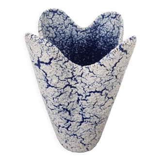 Blue and white tulip vase