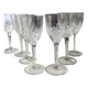 Lot of 7 x crystal glasses. Star/palmette decoration in St Louis style.
