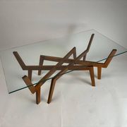 Mid-Century Modern Sculptural Wooden Coffee Table, Italy, 1950s