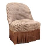 Fauteuil crapaud vintage en velours chocolat