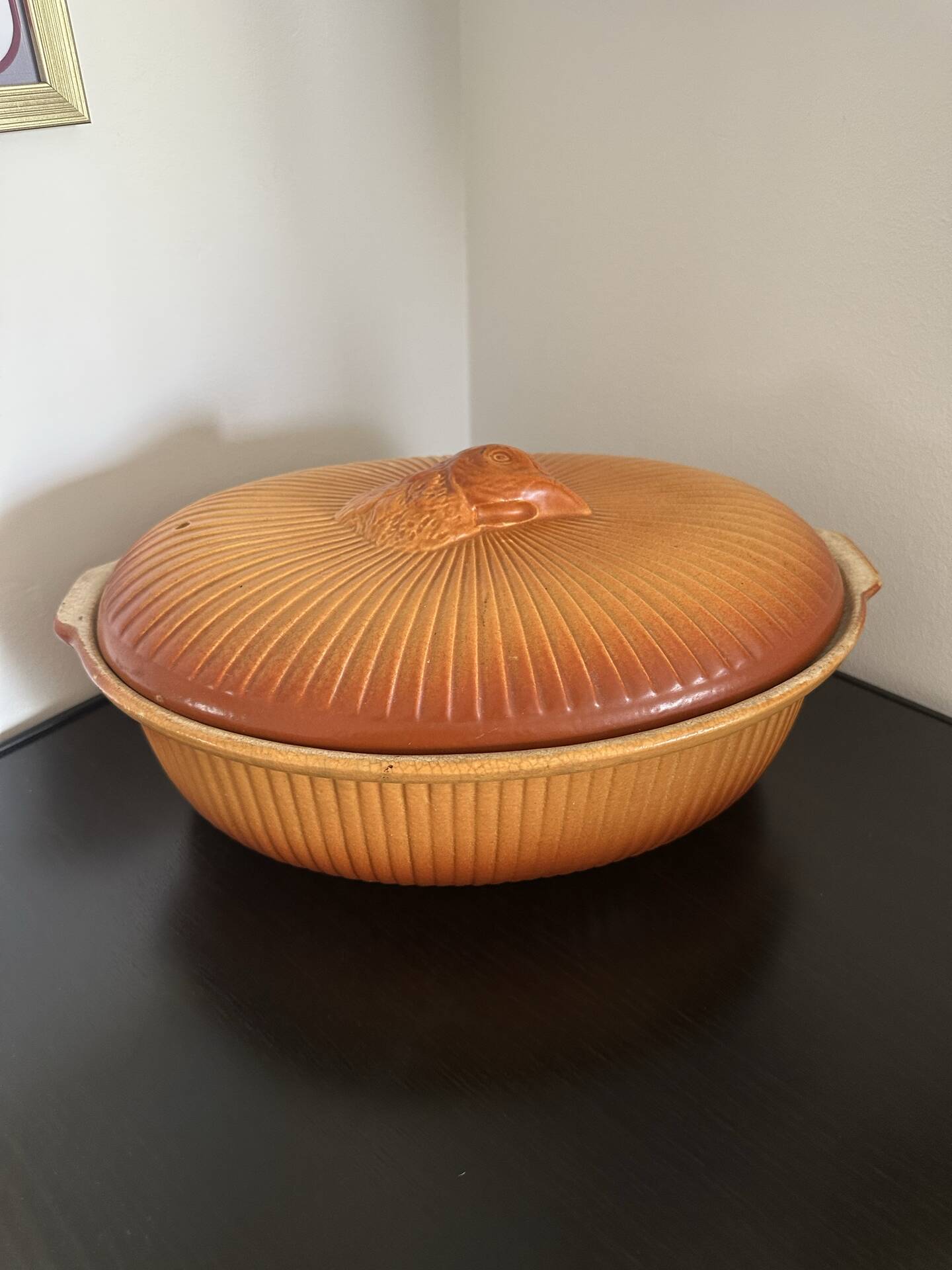 Enamelled ceramic terrine cocotte