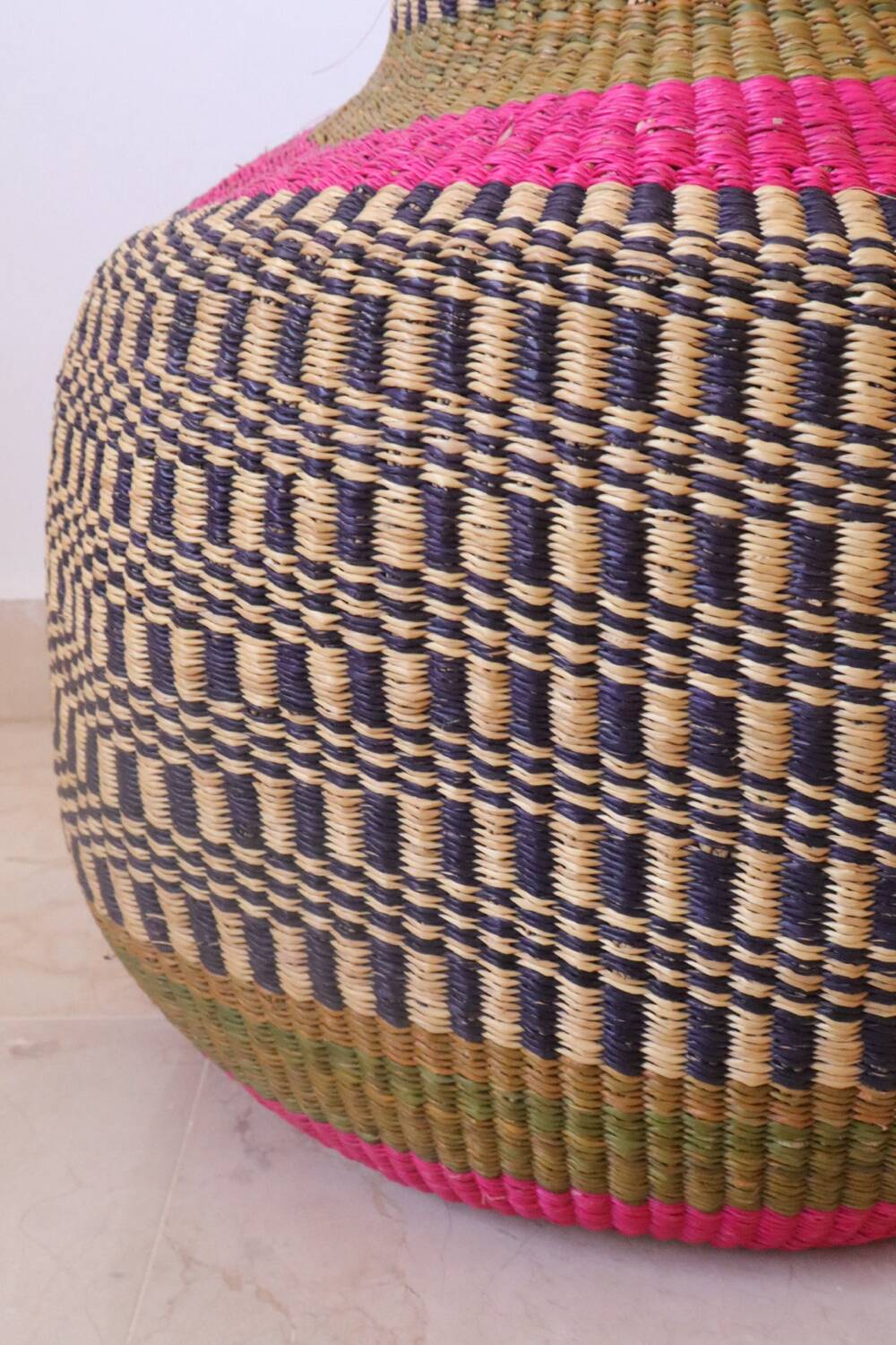Colorful Bolga Basket African Decorative Basket