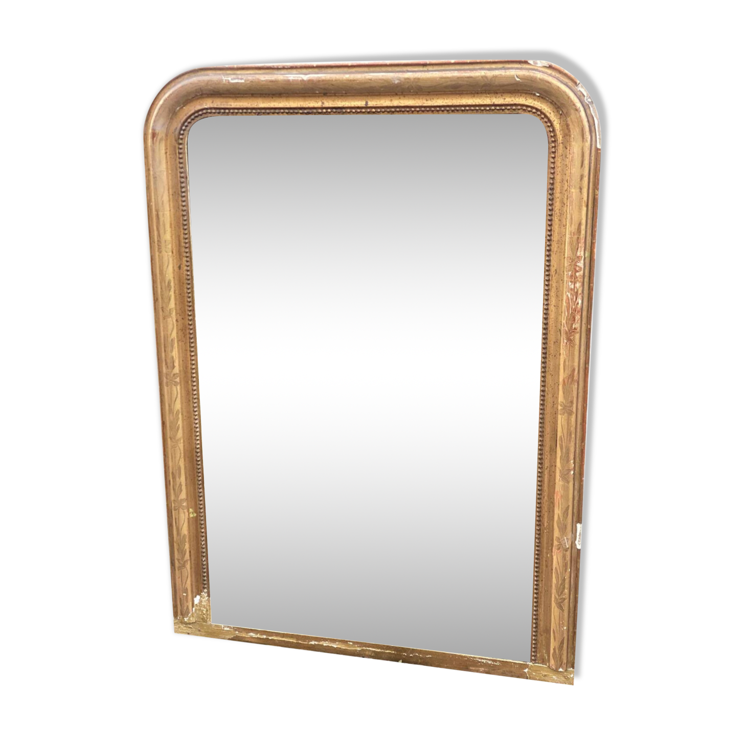 Louis Philippe mirror in solid wood and gilded stucco 19th century 125x80cm