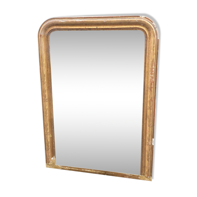 Miroir Louis Philippe en bois massif et stuc doré XIX siècle 125x80cm