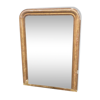 Miroir Louis Philippe en bois massif et stuc doré XIX siècle 125x80cm