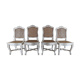 4 cannate chairs in patinated wood