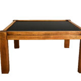 Coffee table 60s, opaline and wood