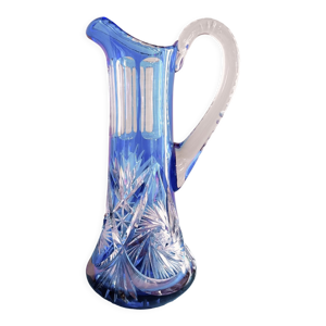Carafe bleue cobalt en - cristal