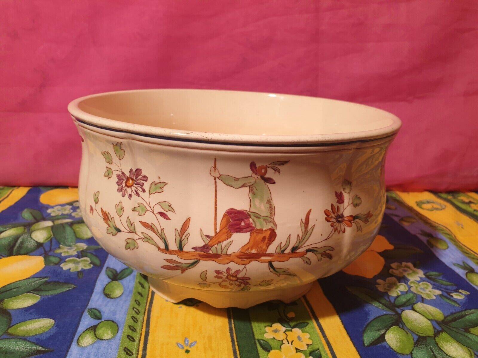 Old earthenware salad bowl Longchamp Moustiers
