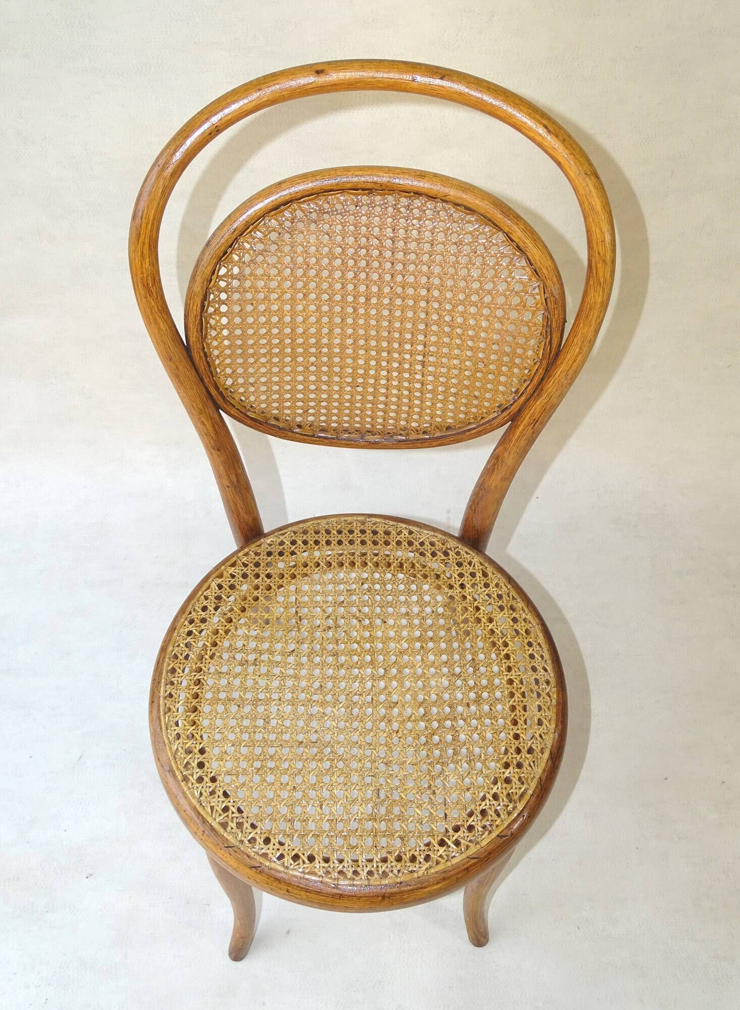 Set of 4 cannes chairs Thonet No.15 around 1895 finish "medium oak"