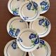 Set of 8 Badonviller France Earthenware Flat Plates, Boran Vintage Model