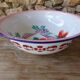 Enamelled sheet metal basin floral decoration