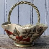 Basket trinket bowl Keller and Guerin Lunéville art nouveau