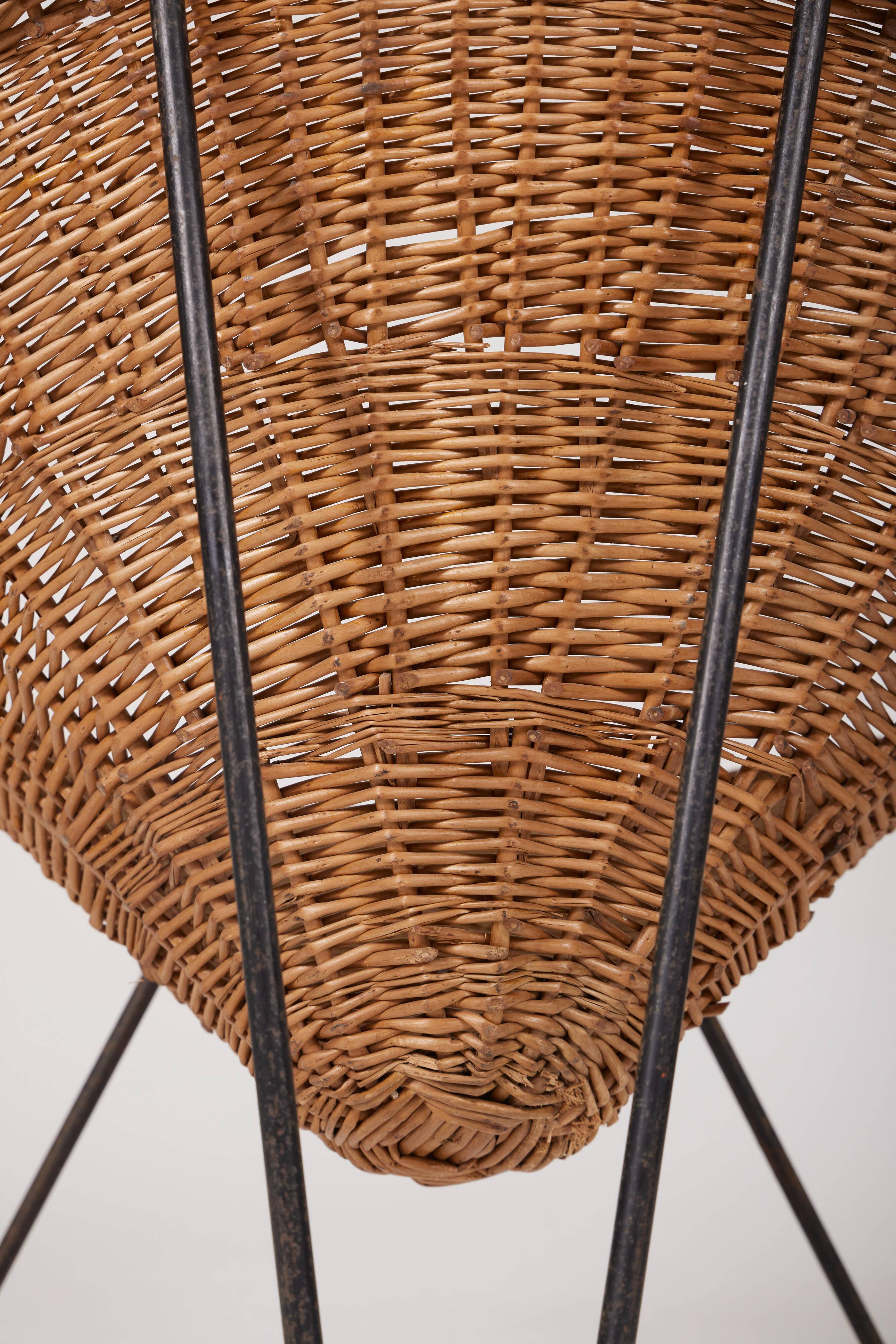 Rattan basket armchair, 1970s
