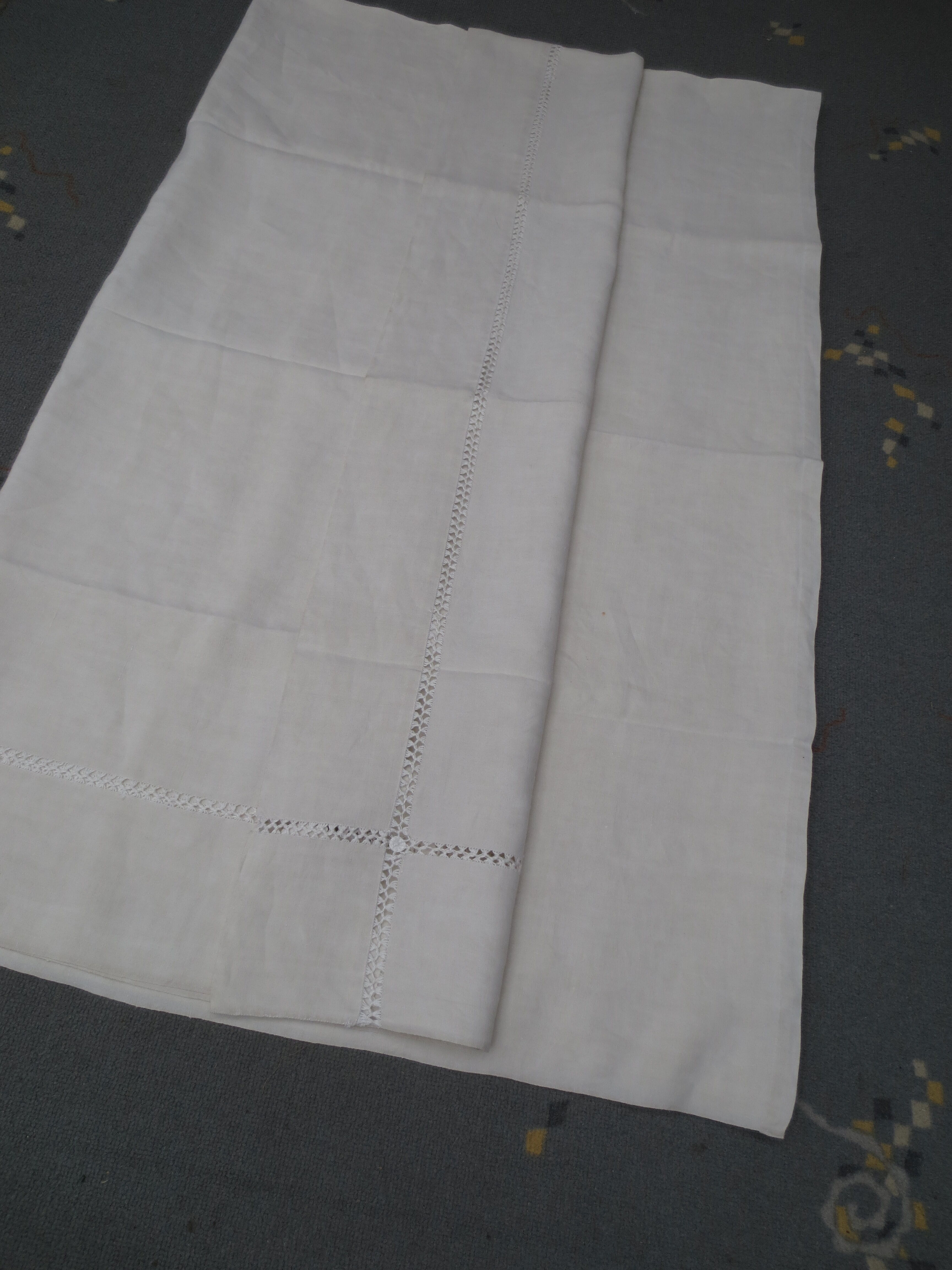 Handmade linen sheet on 3 sides