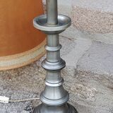 Pair of 70s Kaiser Leuchten lamps in brushed metal with original shades