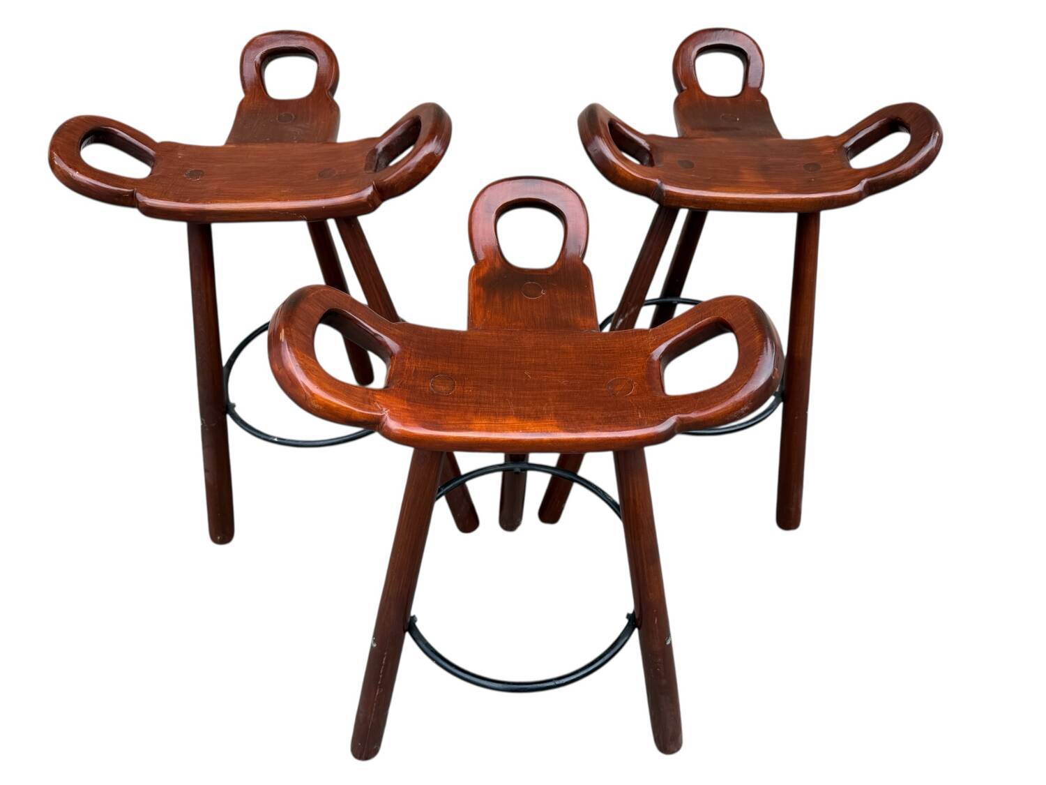 Tabourets de Bar Brutalistes, Marbella par Sergio Rodrigues,Espagne, 1