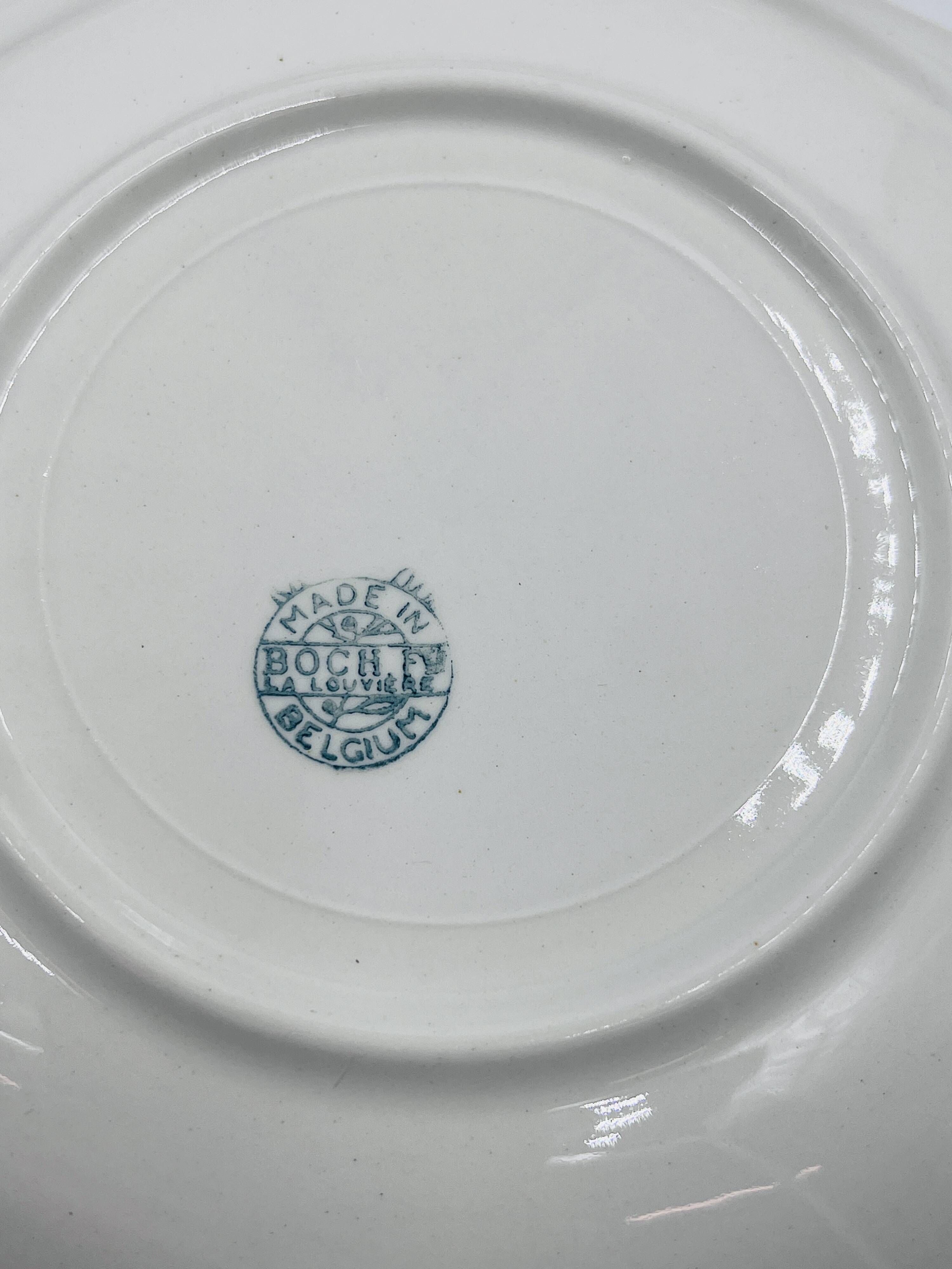 Set of 6 Boch La Louvière deep plates Model Seduction 1962 – Vintage