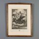 Old etching signed Paolo Caronni "Vision of Ezekiel" 1825