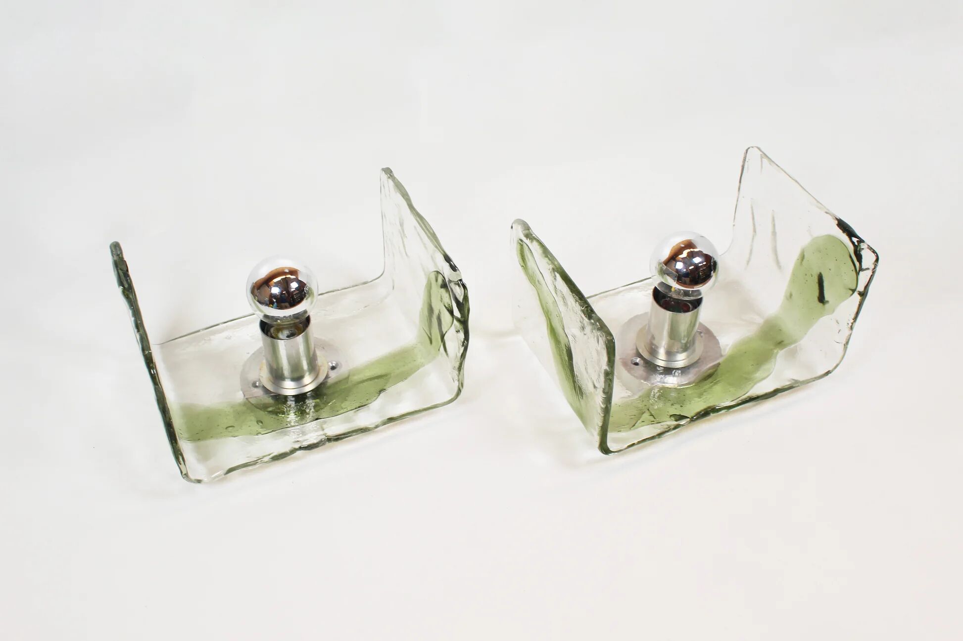 Pair of Murano glass wall lamps by Kalmar, Austria 1970s (2 pairs available)