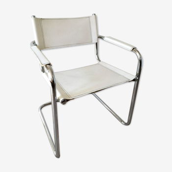 White leather armchair Matteo Grassi