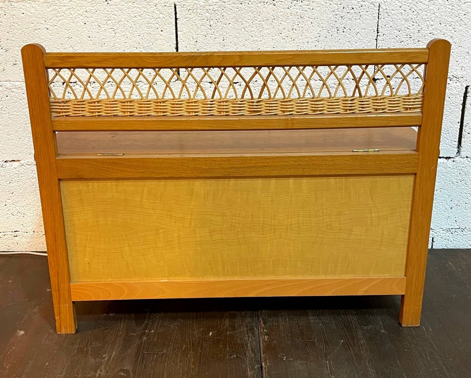 Vintage 1960s rattan toy chest
