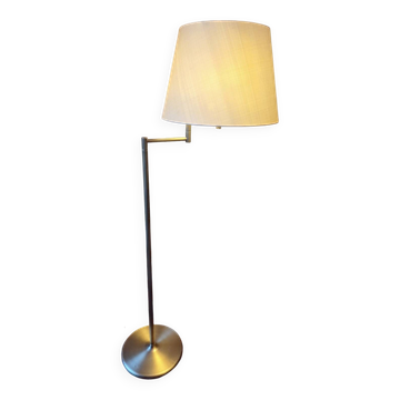 Walter von Nessen brass swivel-arm floor lamp with uplight, 1960s