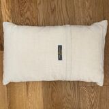 Cushion in old woven kilim style canvas, patched