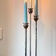 CANDLE HOLDER 3 Lights METAL Patinated Chrome