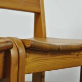 4 chaises en pin de style brutaliste, Ate van APELDOORN, années 1970