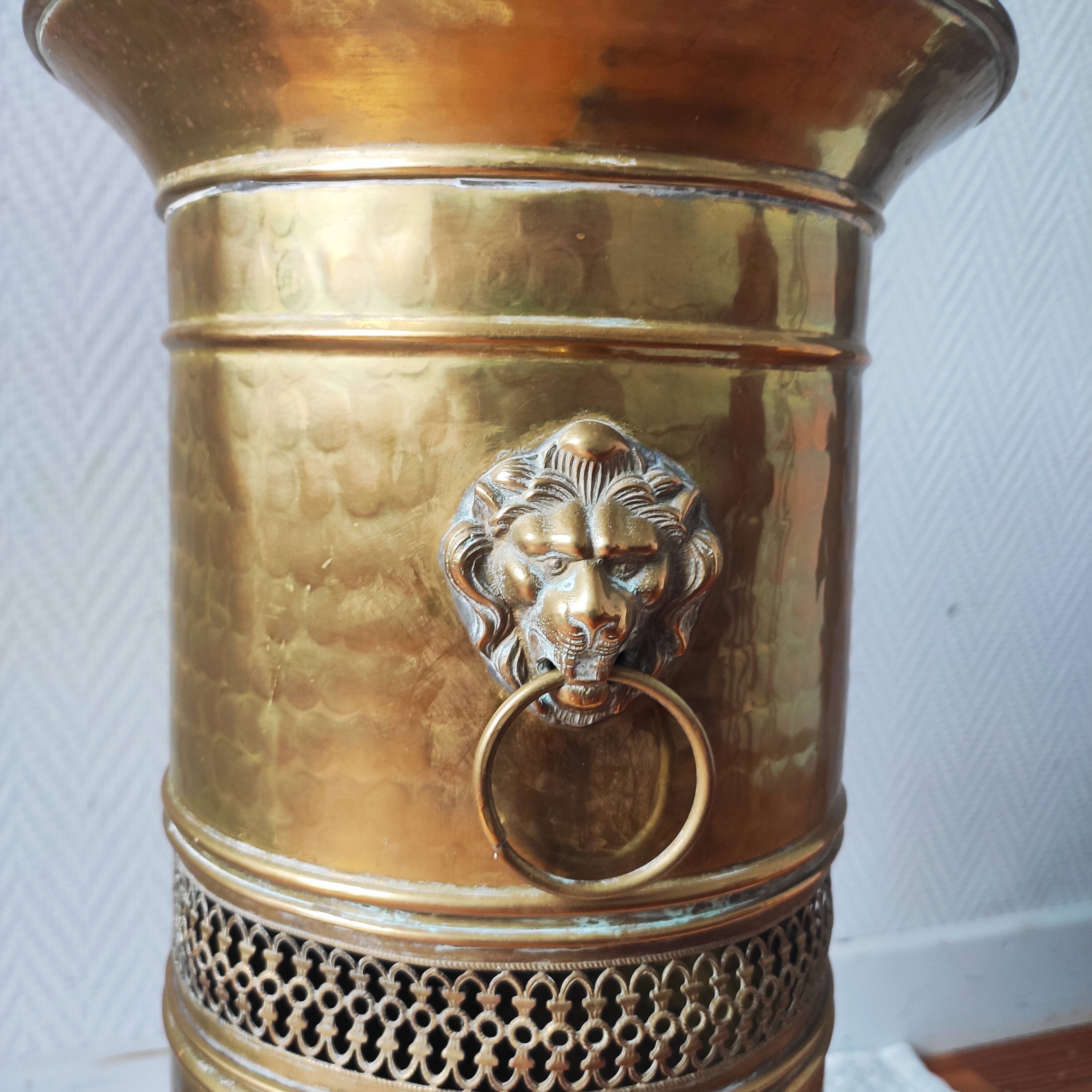 Vintage brass umbrella stand