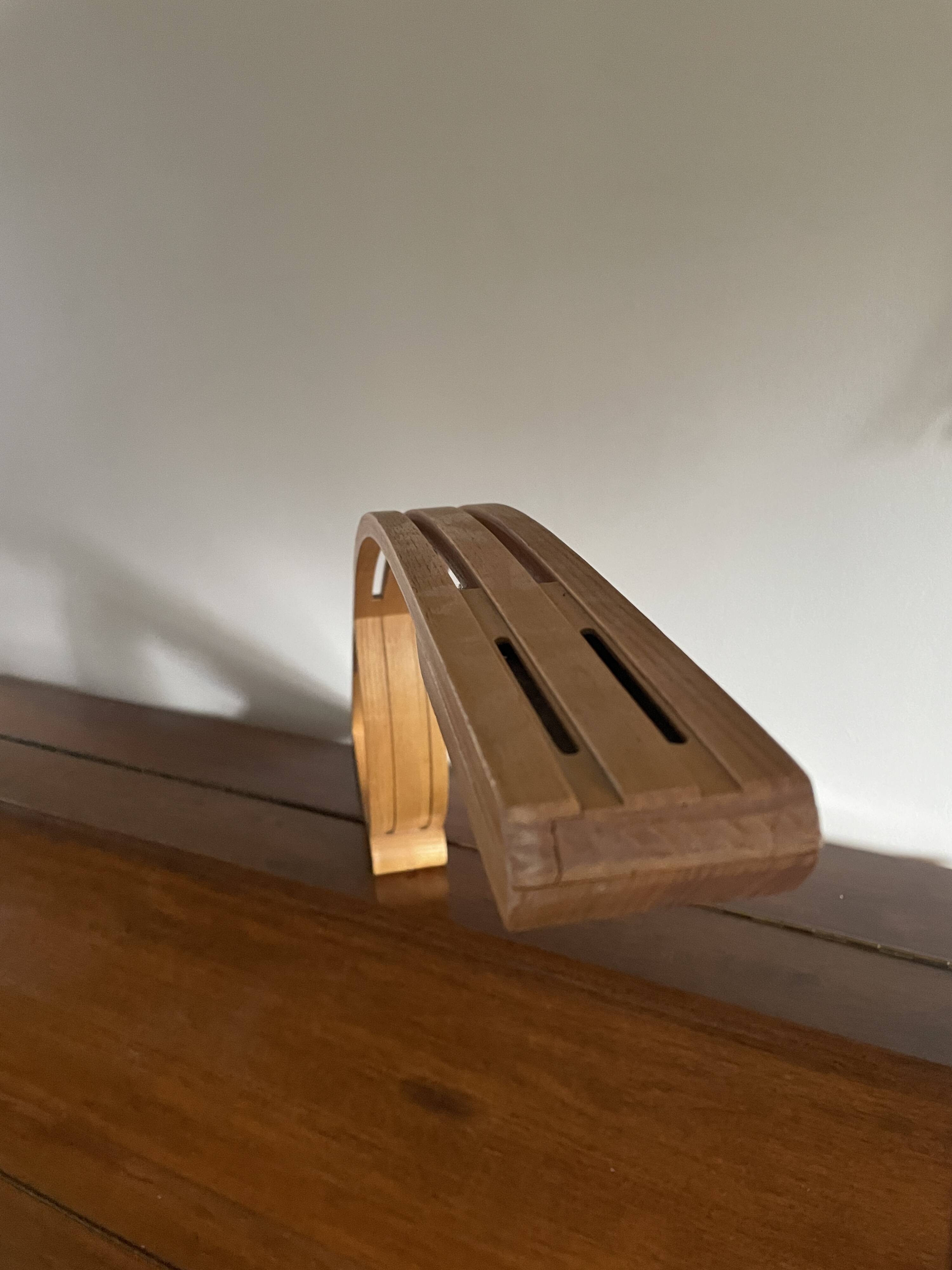 Lampe minimaliste en bois 1980