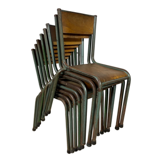Lot de 8 chaises d'école
