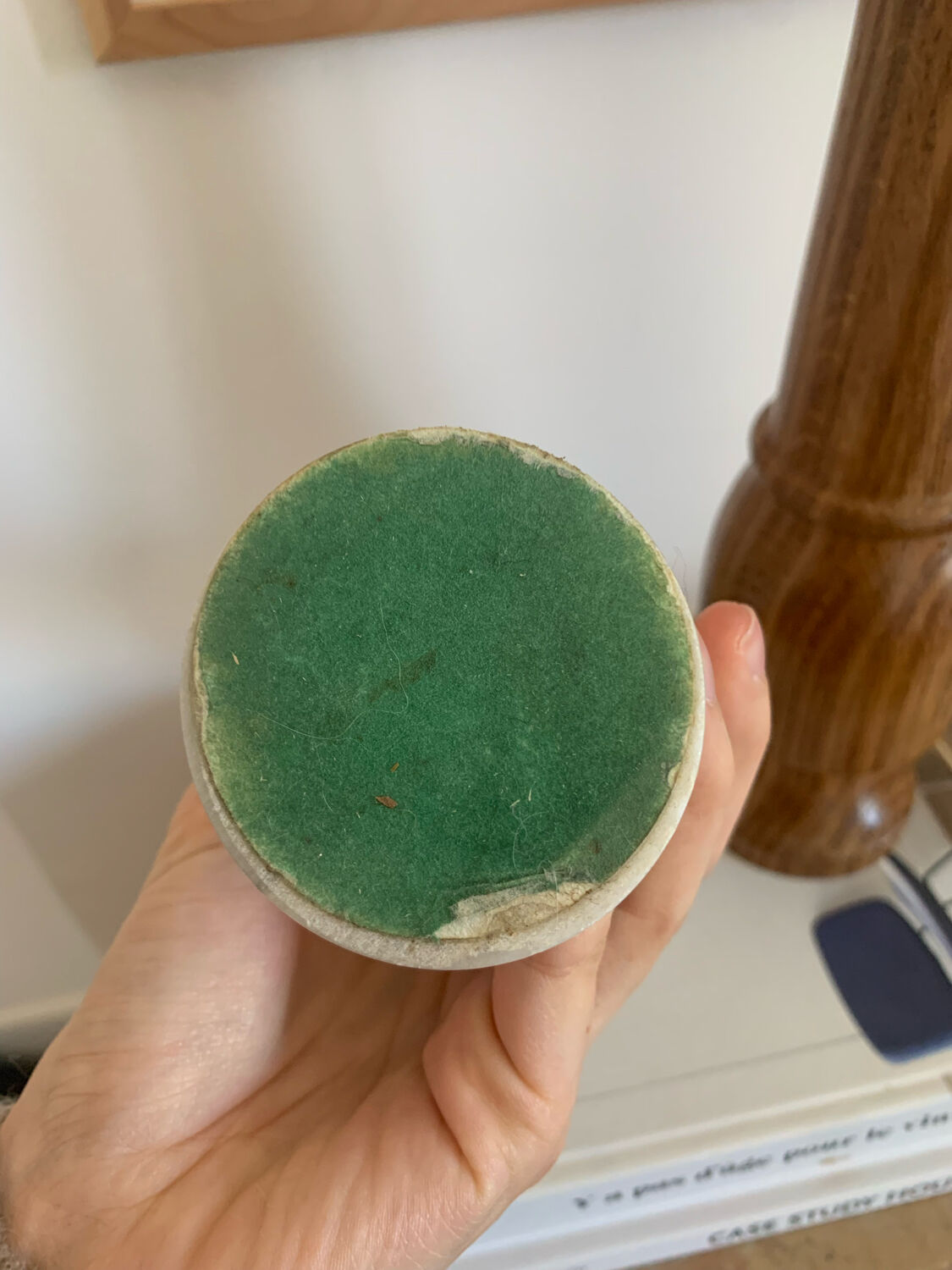 Vintage grey marble candle holder