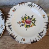 Ensemble de 2 anciennes assiettes motif floral peintes à la main