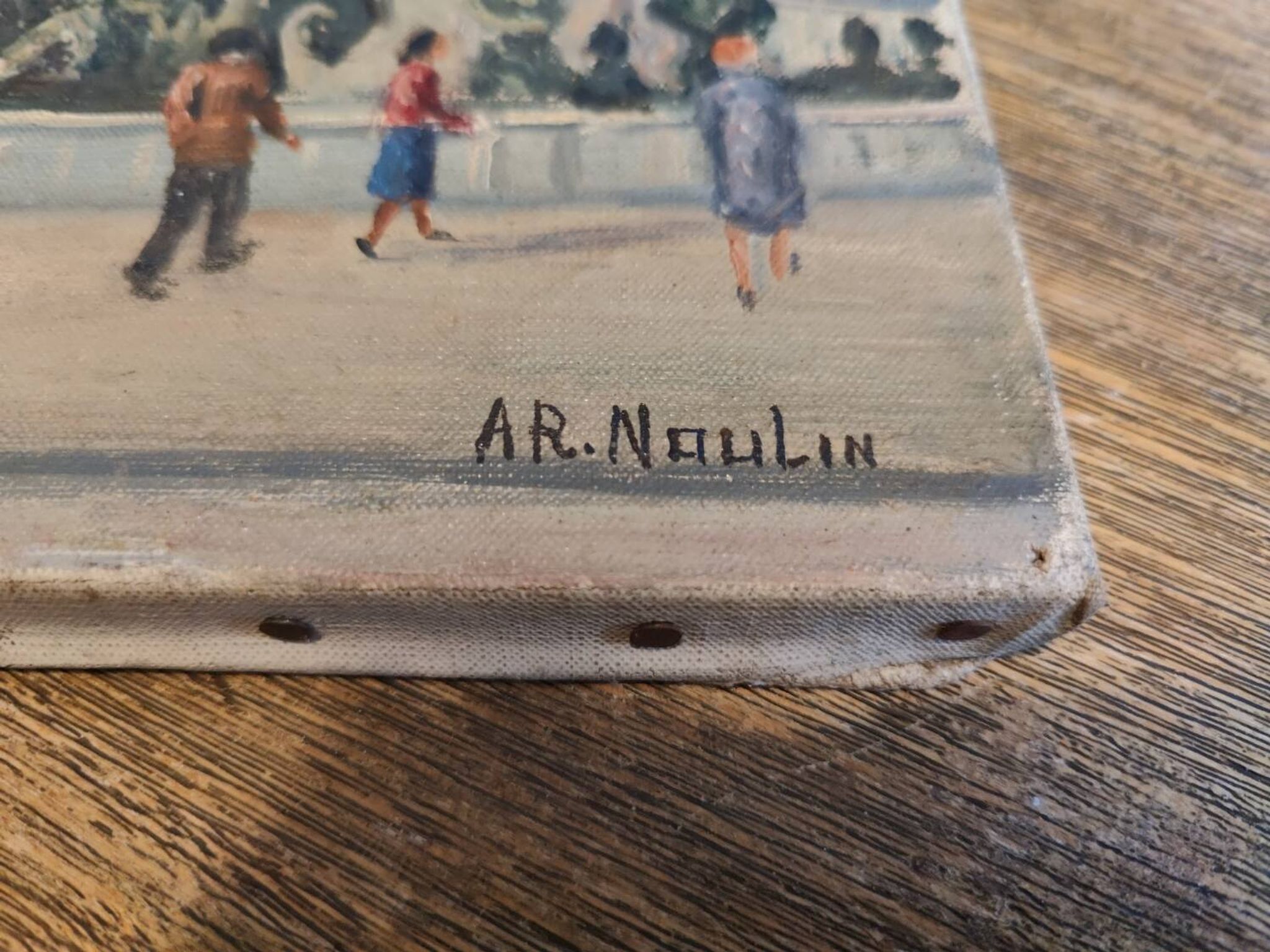Adrien Raphaël Noulin oil on canvas Naïve/Paris, the Concorde.